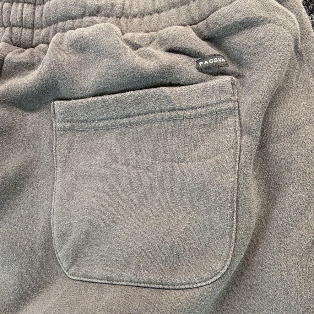 PacSun Men's Fleece Sweatpants Gray L Regular Fit Straight Leg Drawstring - Picture 10 of 10